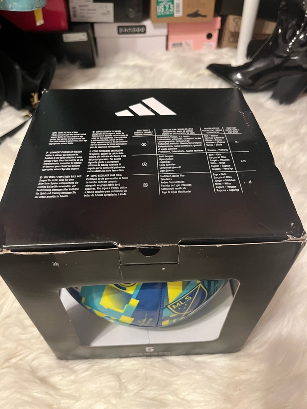 adidas Blue & Yellow MLS Pattern Soccer Ball 5 - Picture 6 of 9